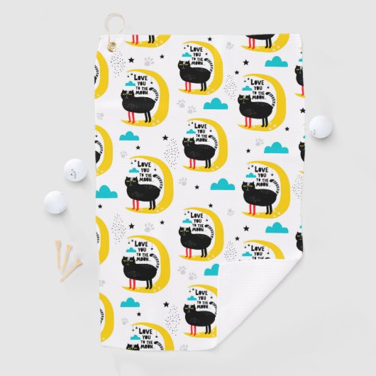 Kat op de maan golfhanddoek (Insitu)