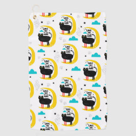 Kat op de maan golfhanddoek