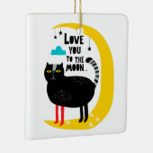 Kat op de maan keramisch ornament (Rechts)