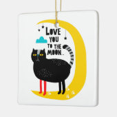 Kat op de maan keramisch ornament (Links)