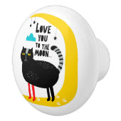 Kat op de maan keramische knop (Rechts)