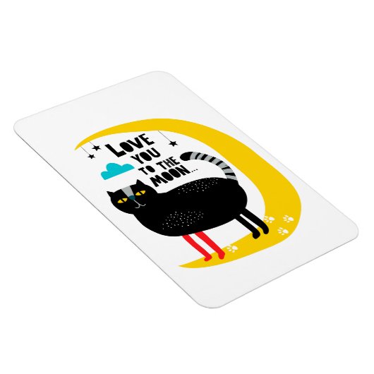 Kat op de maan magneet (Rechterzijde)