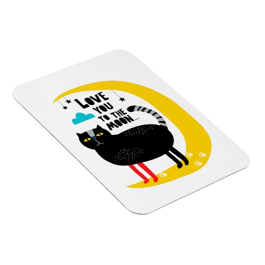 Kat op de maan magneet (Rechterzijde)