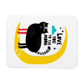 Kat op de maan magneet (Horizontaal)