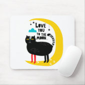 Kat op de maan muismat (Met muis)
