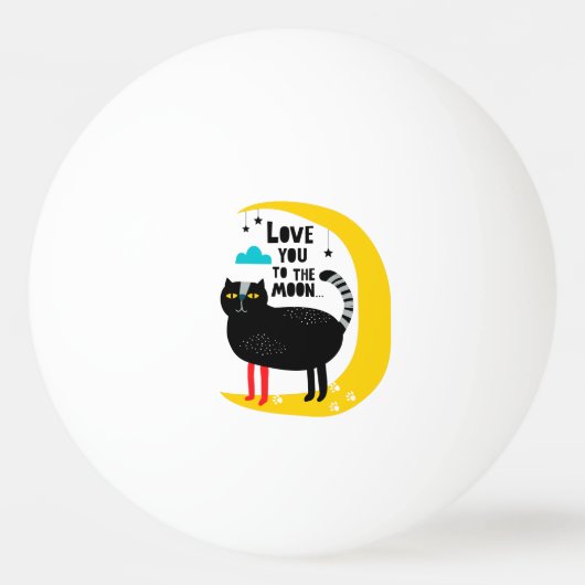 Kat op de maan pingpongbal (Voorkant)