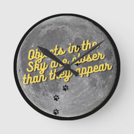 Kat op de maan ronde klok