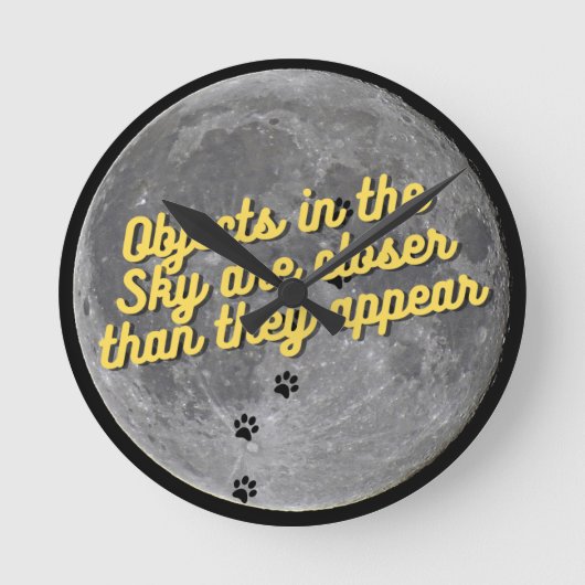 Kat op de maan ronde klok (Voorkant)