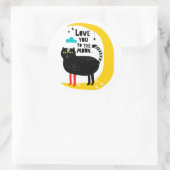 Kat op de maan ronde sticker (Tas)