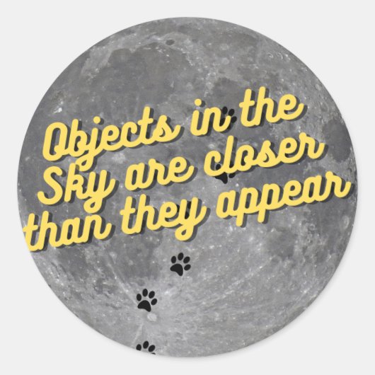 Kat op de maan ronde sticker (Voorkant)