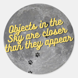 Kat op de maan ronde sticker