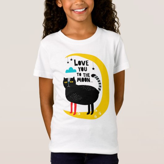 Kat op de maan t-shirt (Voorkant)