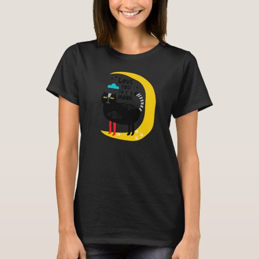 Kat op de maan t-shirt (Voorkant)