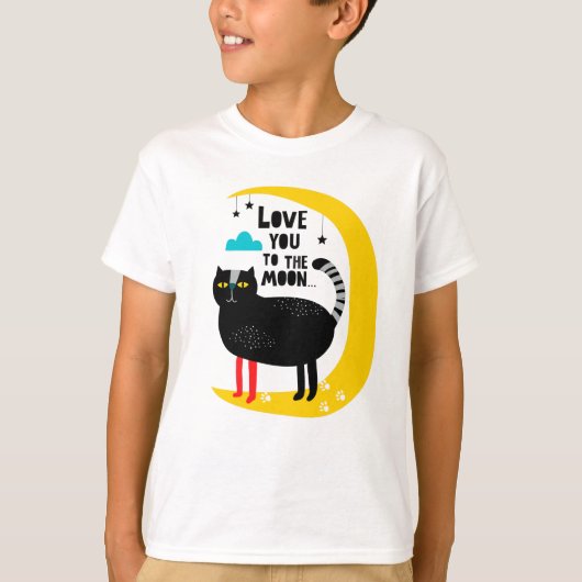 Kat op de maan t-shirt (Voorkant)