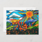 Kat op de muur briefkaart (Voorkant / Achterkant)