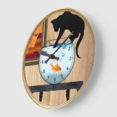 kat op de muur grote klok (Hoek)