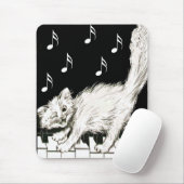 Kat op de pianotoetsen muismat (Met muis)