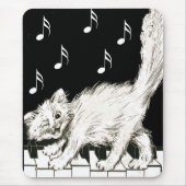 Kat op de pianotoetsen muismat (Voorkant)