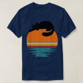 Kat op de retro Sunset Cute Cat T-shirt (Design voorkant)