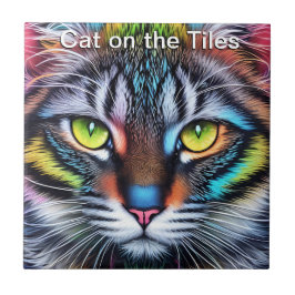 Kat op de Tegels Keramische Tegel Portret Tegeltje