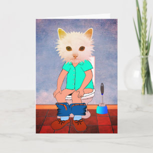 KAT OP DE TOILET FUNNKING THINKING VAN JULLIE KAAR KAART