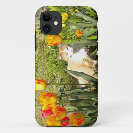  Kat op de Tulp Garden iPhone 5 Hoesje (Achterkant)