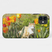  Kat op de Tulp Garden iPhone 5 Hoesje (Achterkant (horizontaal))