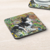 Kat op de vloer bier onderzetter (Linkerzijde)