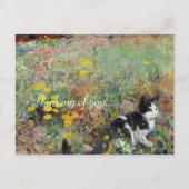 Kat op de vloer briefkaart (Voorkant)