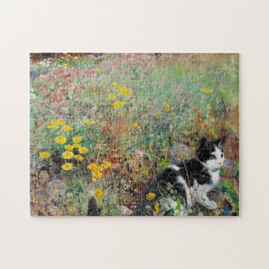 Kat op de vloer legpuzzel (Horizontaal)