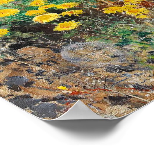 Kat op de vloer poster (Hoek)