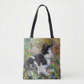 Kat op de vloer tote bag (Voorkant)