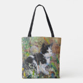Kat op de vloer tote bag (Achterkant)