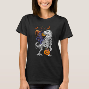 Kat op dinosaurus pompoen halloween kinderen t-shirt