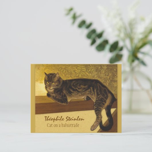 Kat op een balustrade CC0102 Théophile Steinlen Briefkaart (Staand voorkant)