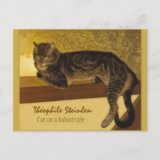 Kat op een balustrade CC0102 Théophile Steinlen Briefkaart (Voorkant)
