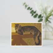 Kat op een Balustrade door Steinlen Briefkaart (Staand voorkant)