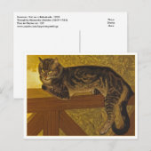Kat op een Balustrade door Steinlen Briefkaart (Voorkant / Achterkant)