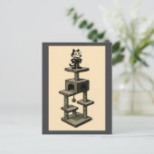 Kat op een boom briefkaart (Staand voorkant)