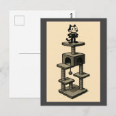 Kat op een boom briefkaart (Voorkant / Achterkant)