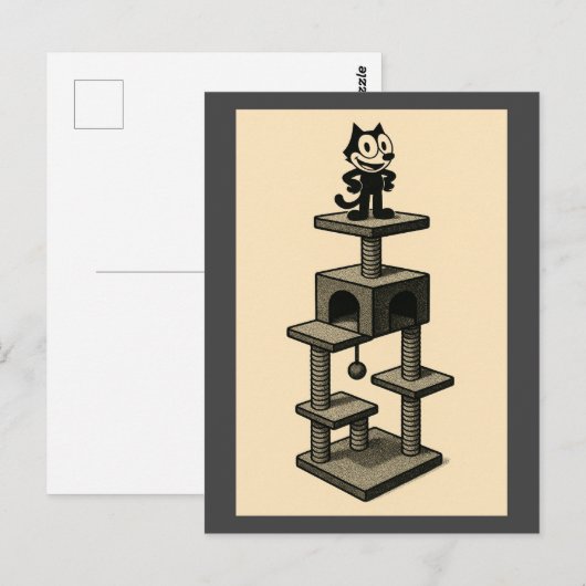 Kat op een boom briefkaart (Voorkant / Achterkant)