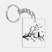 Kat op een boom - Silhouette Sleutelhanger (Voorkant Links)