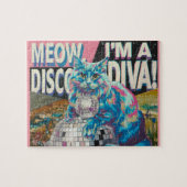 Kat op een discobal Disco Diva Legpuzzel (Horizontaal)