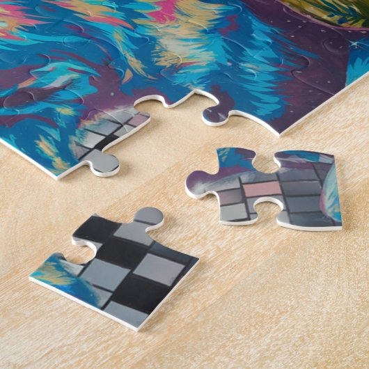 Kat op een discobal Disco Diva Legpuzzel (Zijkant)