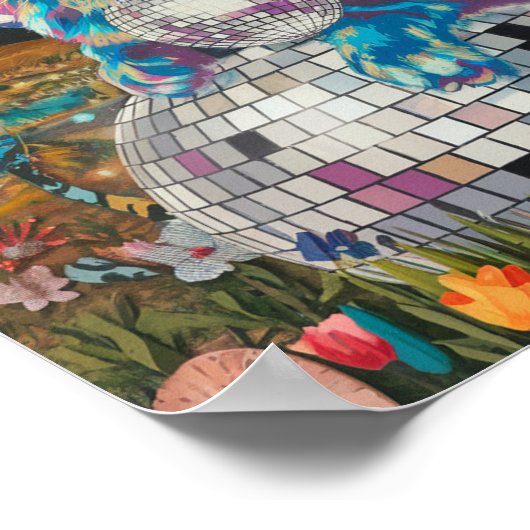 Kat op een discobal Disco Diva Poster (Hoek)