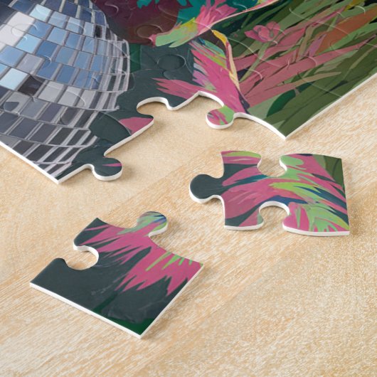 Kat op een discobal legpuzzel (Zijkant)