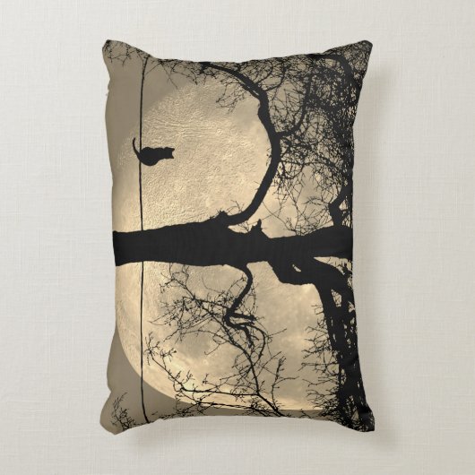 Kat op een draad Volle Maan Accent Kussen (Voorkant(Verticaal))