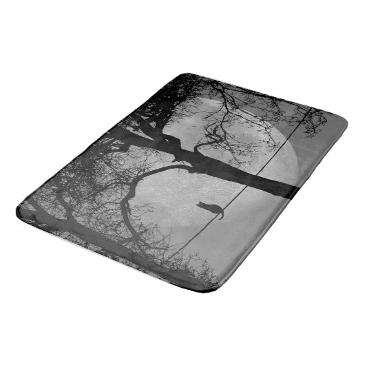 Kat op een draad Volle Maan Badmat (Gekanteld)