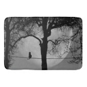 Kat op een draad Volle Maan Badmat (Voorkant)