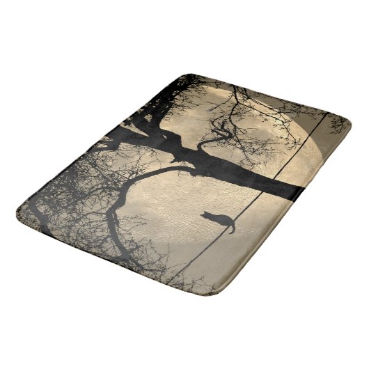 Kat op een draad Volle Maan Badmat (Gekanteld)